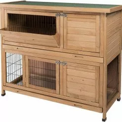 EUGAD Tierhaus, Hasenstall Kaninchenstall Hasenkäfig Kleintierstall Meerschweinchen Massivholz Hellrot 120 x 50 x 100,5 cm Grau-Wei&szlig;, Hellbraun -Eugad Möbel Einkaufen e36517f7 a0bb 4a53 a3fe 4d97fff234d6