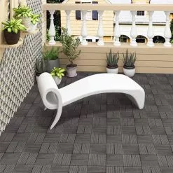 EUGAD WPC-Fliesen, 11 Stück WPC Terrassenfliesen Klickfliesen 30x30cm Hellgrau Anthrazit, Coffee, Dunkelgrau -Eugad Möbel Einkaufen e3d587ba 2d46 5890 828c 0d7e63640d43