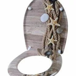 EUGAD WC-Sitz, Toilettendeckel mit Absenkautomatik Deck Seestern