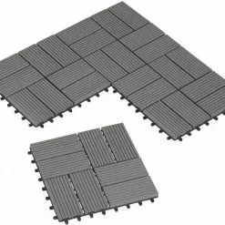 EUGAD WPC-Fliesen, 22 Stück WPC Terrassenfliesen Klickfliesen 30x30cm Coffee Anthrazit, Dunkelgrau, Hellgrau -Eugad Möbel Einkaufen e4b11777 02d9 58f0 a7ac 374fe96320f7