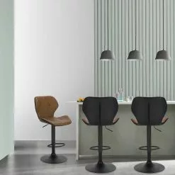 EUGAD Barhocker, 4er-Set mit Rückenlehne aus Kunstleder Metall Braun Anthrazit, Dunkelbraun, Grau -Eugad Möbel Einkaufen e56a48ae 38f0 4f06 a525 6e330069cabb