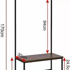 EUGAD Garderobenständer, (1 St), Kleiderständer, mit Haken, Schuhbank, Dunkelbraun -Eugad Möbel Einkaufen e58cb96f 6904 5b34 bd7f 977b1af53207