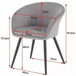 EUGAD Esszimmerstuhl, mit Armlehne, Retro Design, Samt, Metall Dunkelgrau Hellgrau, Schwarz -Eugad Möbel Einkaufen e87e6683 ab5e 5fc7 8093 80d8689e7bb7