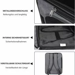 EUGAD Tiertransporttasche bis 8,00 kg, Katzenrucksack & Katzentragetasche Hunderucksack Hundetragetasche Haustiertasche Faltbare Transporttasche Reisetasche Traglast Oxford Dunkelgrau 45x25x35cm -Eugad Möbel Einkaufen e8948b6f 704b 4756 9b3c 74a48b8aef55
