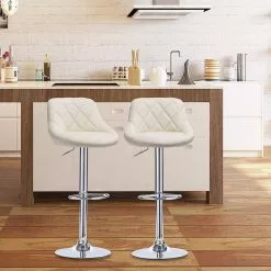 EUGAD Barhocker, 2er-Set Barstühle, höhenverstellbar, 360°drehbar Weiß Bordeaux, Cremewei&szlig;, Grau, Khaki, Rot, Schwarz, Wei&szlig; -Eugad Möbel Einkaufen e8fda30c 62bf 5ebf 9387 b98f928b688e