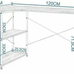 EUGAD Schreibtisch, PC-Tisch Bürotisch Arbeitstisch mit Bücherregal Holz 120x74x71,5 cm Hell Eiche Holz Vintage, Weiß+Hell Eiche -Eugad Möbel Einkaufen e9fe6d72 1372 525e 83bc ec8ee0c8ecfe