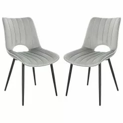 EUGAD Esszimmerstuhl (2 Stück), Küchenstuhl, Polsterstuhl, Wohnzimmerstuhl ohne Armlehne, Metallbeine, Samt, Dunkelgrau Hellgrau, Schwarz -Eugad Möbel Einkaufen ea66b4c6 80cb 4a0e b965 76fcb4b24a17