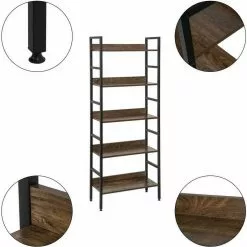 EUGAD Bücherregal, 1-tlg., Standregal, Küchenregal, 5 offenen Regalebenen, MDF, Metall, Schwarz Marmor Golden-Wei&szlig;er Marmor, Vintage -Eugad Möbel Einkaufen ea6799b6 a1c9 55c7 b745 cfb7c42cb4ca