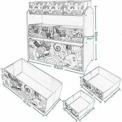 EUGAD Bücherregal, Kinder Aufbewahrungsregal Spielzeugregal Bücherregal Spielzeugkiste Kinderkommode Kindermöbel 3 Schichten mit 6 Kisten aus MDF Rosa -Eugad Möbel Einkaufen eac341ba 76db 5d16 9d32 ee5ecd2440f9