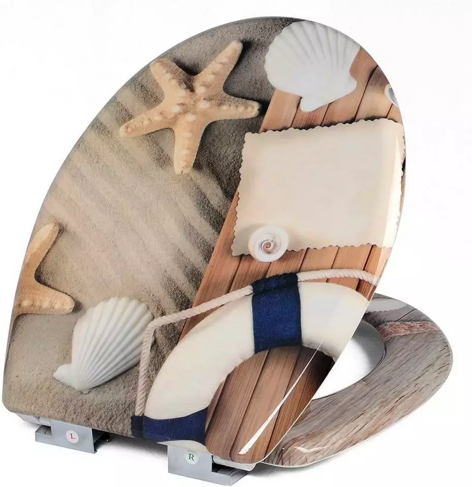 EUGAD WC-Sitz, Toilettendeckel mit Absenkautomatik Sandstrand 3 EUGAD WC-Sitz, Toilettendeckel mit Absenkautomatik Sandstrand – Bild 3