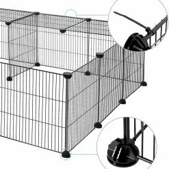 EUGAD Freigehege, DIY 16 Platten Schwarz Laufstall Kleintiere Schwarz 109x109x39cm -Eugad Möbel Einkaufen eae9f1e5 4c3e 5bcc 8e4b c806cdb585dd