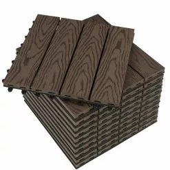 EUGAD WPC-Fliesen, WPC Fliesen Klickfliesen in Holzoptik 11 Stücke für 1m² Grau Anthrazit, Braun, Coffee, Hellgrau -Eugad Möbel Einkaufen ebd0519b db6a 5be2 8500 07593f2cf94b