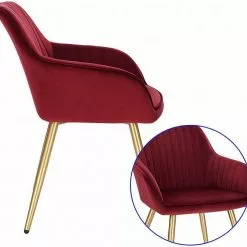 EUGAD Esszimmerstuhl, stühle 2er-Set,Samt,mit goldener Metallbeinen Blau, Bordeaux, Dunkelgrau, Dunkelgr&uuml;n, Hellgrau, Rosa, Schwarz -Eugad Möbel Einkaufen ebeecf00 f7e7 5163 8a26 fca22e4852be