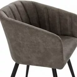 EUGAD Esszimmerstuhl, 2er-Set Polsterstuhl aus Stoffbezug mit Sesselförmigem Gepolstertem Sitz Dunkelbraun Grau -Eugad Möbel Einkaufen ebf85f4e 6f4c 582a 9ac2 133dd518be41