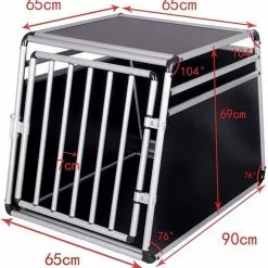 EUGAD Tiertransportbox, Hundetransportbox Alu Hundebox Reisebox Autobox für Husky Samojede Weimaraner Labrador Golden Retriever 90 x 65 x 69 cm XXL Schwarz Grau -Eugad Möbel Einkaufen ecef7a49 e622 4f36 902b 2ed7a800a405