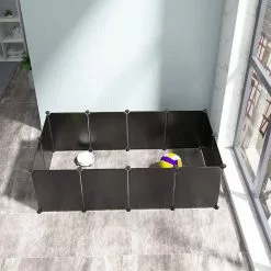 EUGAD Freigehege, Freigehege für Kaninchen Hasen Meerschweinchen Welpenauslauf DIY, 12 Platten 145 x 75 x 46 cm Grau, Schwarz, Transparent, Weiß -Eugad Möbel Einkaufen ee6d45ca 43a2 4158 8bf4 6195abdefbe2