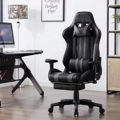 EUGAD Gaming-Stuhl (1 Stück), mit Fußstütze Racing Stuhl Drehstuhl Bürostuhl Schreibtischstuhl PC Stuhl mit Wippfunktion Höhenverstellbar Kunstleder Weiß Grau, Rot, Weiß -Eugad Möbel Einkaufen eec527d1 b19d 48b4 81e2 f6a19b76bef6