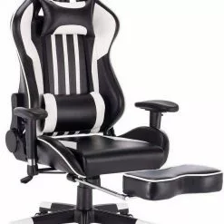 EUGAD Gaming-Stuhl (1 Stück), Racing Stuhl mit Fußstütze Racing Stuhl Drehstuhl Bürostuhl Schreibtischstuhl PC Stuhl mit Wippfunktion Höhenverstellbar Kunstleder Rot Grau, Wei&szlig; -Eugad Möbel Einkaufen eeeebdbb a842 5942 8da3 6927008b6b18