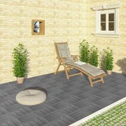 EUGAD WPC-Fliesen, 22 Stück WPC Terrassenfliesen 30x30cm Holzstruktur Coffee Anthrazit, Dunkelgrau, Hellgrau -Eugad Möbel Einkaufen ef85037f 7556 5c81 a82a e2c8c5c71eb1