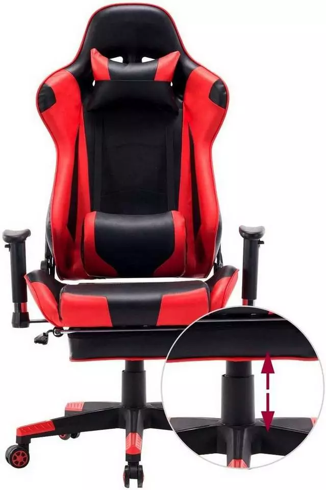 EUGAD Gaming Chair, Bürostuhl Schreibtischstuhl, Kunstleder, mit Ledenkissen Kopfstütze einstellbaren Armlehnen Weiß Grau, Rot, Weiß 18 EUGAD Gaming Chair, Bürostuhl Schreibtischstuhl, Kunstleder, mit Ledenkissen Kopfstütze einstellbaren Armlehnen Weiß Grau, Rot, Weiß – Bild 18