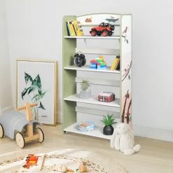 EUGAD Bücherregal, 1-tlg., Kinderregal, Bücher-Organizer mit 4 Ablagen, Zoomotive im Kinderzimmer aus MDF, Grün -Eugad Möbel Einkaufen efe1df2b 39fe 4094 8f4a 2743d029f550