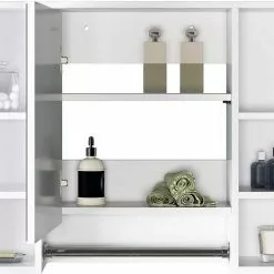 EUGAD Spiegelschrank Hängeschrank mit 8 Ablagen mit Tür 80x20x60cm Weiß -Eugad Möbel Einkaufen f0004173 ae97 58cf 9881 8da410e0c8f0