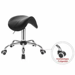 EUGAD Drehstuhl (1 Stück), Sattelhocker gepolstert höhenverstellbar aus Kunstleder Grau Schwarz, Wei&szlig; -Eugad Möbel Einkaufen f00f78e2 2484 586d 86bc 7f1d2c55aff5