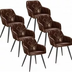 EUGAD Esszimmerstuhl, 6er-Set Esszimmerstuhl aus Kunstleder Metallbeine Schwarz Dunkelbraun -Eugad Möbel Einkaufen f093147c 2022 4c08 a4d2 c8cb742eca7b