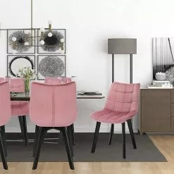 EUGAD Esszimmerstuhl (1 Stück), Wohnzimmerstuhl mit Rückenlehne, Polsterstuhl Küchenstuhl Weich Samt und Holz für ESS- und Wohnzimmer Dunkelgrau Dunkelgrün, Rosa, Schwarz 57 EUGAD Esszimmerstuhl (1 Stück), Wohnzimmerstuhl mit Rückenlehne, Polsterstuhl Küchenstuhl Weich Samt und Holz für ESS- und Wohnzimmer Dunkelgrau Dunkelgrün, Rosa, Schwarz -Eugad Möbel Einkaufen f1070e50 3abb 4ecd 92d9 479e92e64570