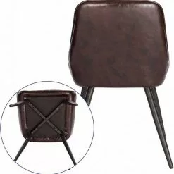 EUGAD Esszimmerstuhl, 2 Stücke Esszimmerstuhl Küchenstuhl Kunstleder Braun, Dunkelbraun, Dunkelgrün, Grau, Schwarz -Eugad Möbel Einkaufen f203a8dc 1d56 5a22 97dc 7758d90a709e