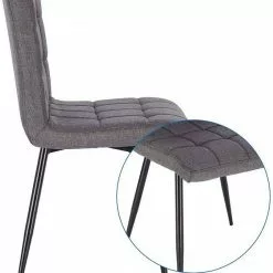 EUGAD Esszimmerstuhl (2 Stück), Küchenstuhl Polsterstuhl, mit Rückenlehne, Metallbeine, Sitzfläche aus Leinen, Dunkelgrau Dunkelgrau | Dunkelgrau, Hellgrau | Hellgrau -Eugad Möbel Einkaufen f20b5bb9 d15c 4c11 86e9 88d496bb3072