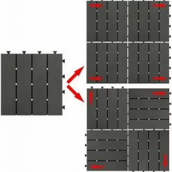 EUGAD WPC-Fliesen, 22 Stück WPC Terrassenfliesen in T-Form 30x30cm Dunkelgrau Anthrazit, Braun, Hellgrau -Eugad Möbel Einkaufen f287e0b4 808f 578a 8aa1 a8623aab9b9c