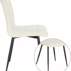 EUGAD Esszimmerstuhl (4 Stück), Polsterstuhl Wohnzimmerstuhl Samtstuhl Sessel mit Rückenlehne, Metallbeine, Sitzfläche aus Samt, Blau Creme, Dunkelgrau, Hellgrau, Rosa -Eugad Möbel Einkaufen f52594a0 e5b6 457f 8fcb 25e3af929ca3