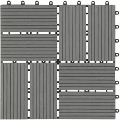 EUGAD WPC-Fliesen, 11 Stück WPC Terrassenfliesen Klickfliesen 30x30cm Hellgrau Anthrazit, Coffee, Dunkelgrau -Eugad Möbel Einkaufen f582e35a 6c80 5082 a328 90748f0164d6