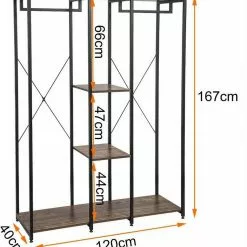 EUGAD Kleiderständer, Wäscheständer Garderobenständer mit Ablage Schwarzrohre und Eiche Platte Schwarz-Hell Eiche, Schwarz-Vintage, Wei&szlig;-Eiche -Eugad Möbel Einkaufen f6535792 c72e 59dc bb35 5e766d0fe329
