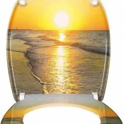 EUGAD WC-Sitz, Toilettendeckel mit Absenkautomatik Sonnenaufgang