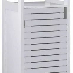 EUGAD Badkommode (1 St), Badschrank Badregal Nachttisch Nachtkommode Eckschrank Eckkommode Medizinschrank Holz, weiß 30x30x78cm