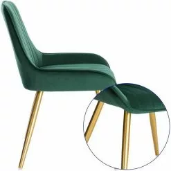 EUGAD Esszimmerstuhl, 4 Stücke Retro Küchenstuhl Sitzfläche aus Samt mit Metallbeine Dunkelgrün Bordeaux, Dunkelgrau, Dunkelgrün, Hellgrau, Rosa, Schwarz -Eugad Möbel Einkaufen f78ba01e 5ae6 44a5 b235 33fb967d8330