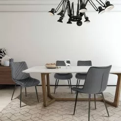 EUGAD Esszimmerstuhl (2 Stück), Küchenstuhl, Polsterstuhl Stuhl,Wohnzimmerstuhl ohne Armlehne, Metallbeine, Samt, Hellgrau Dunkelgrau, Schwarz -Eugad Möbel Einkaufen f7f3a2a7 d831 4b9b 9854 66ed0ee74276