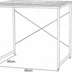 EUGAD Schreibtisch, Computertisch Esstisch Holz Stahl 80x60x70 cm Holz Vintage+schwarz Hell Eiche+schwarz, Hell Eiche+weiß, Marmor+schwarz -Eugad Möbel Einkaufen f86ea058 1e20 5569 bcc4 22f0b6129f3e