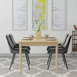 EUGAD Esszimmerstuhl (2 Stück), Polsterstuhl Küchenstuhl Wohnzimmerstuhl mit Rückenlehne, Sitzfläche aus Samt, Retrostuhl mit Metallbeine für Esszimmer Wohnzimmer, Schwarz Dunkelgrau, Dunkelgrün -Eugad Möbel Einkaufen f9f44900 b822 5afe b29d cffae7d569e7