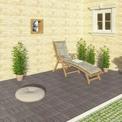 EUGAD WPC-Fliesen, 11 Stück WPC Terrassenfliesen 30x30cm Holzstruktur Anthrazit Coffee, Dunkelgrau, Hellgrau -Eugad Möbel Einkaufen fa6b21fa 3e79 560a a5c1 ed03c0e859f4