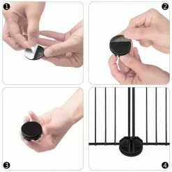 EUGAD Freigehege, Freigehege Kaninchen mit Stauraum Hasen Meerschweinchen Welpenauslauf Laufgitter mit Tür&Treppe DIY Schwarz 41 Platten (35x35cm/Platte) 105 x 70 x 70 cm -Eugad Möbel Einkaufen fafe57ac 7952 58ae acfd 15b097229260