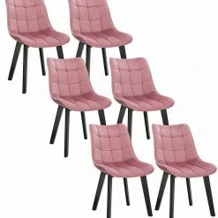 EUGAD Esszimmerstuhl (6 Stück), Wohnzimmerstuhl mit Rückenlehne, Polsterstuhl Küchenstuhl Weich Samt und Holz für ESS- und Wohnzimmer Schwarz Dunkelgrau, Dunkelgrün, Rosa -Eugad Möbel Einkaufen fb328647 7b68 5938 9a89 f120485e0f2a