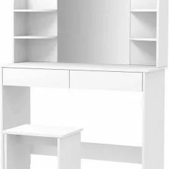 EUGAD Schminktisch, Schminktisch mit Spiegel und Hocker, Hochglanz Kosmetiktisch Weiß 7 EUGAD Schminktisch, Schminktisch mit Spiegel und Hocker, Hochglanz Kosmetiktisch Weiß -Eugad Möbel Einkaufen fbf84214 1492 57a5 9a5a 7d684e4ada06