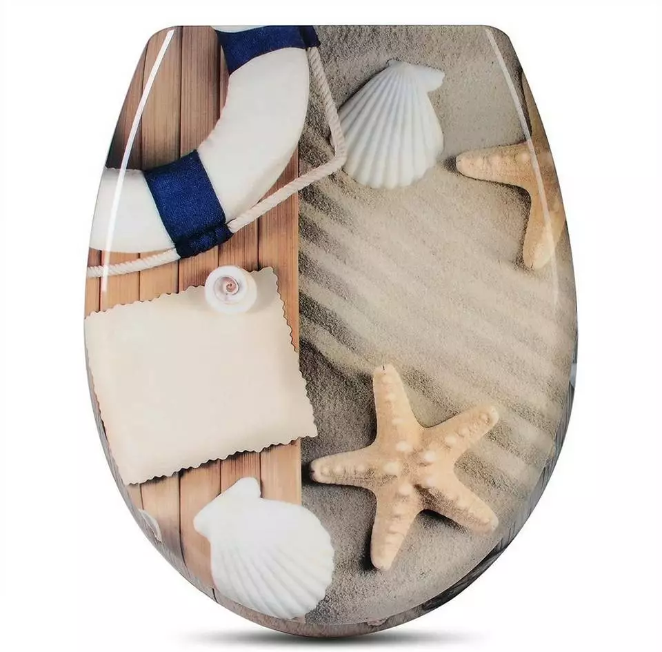 EUGAD WC-Sitz, Toilettendeckel mit Absenkautomatik Sandstrand 2 EUGAD WC-Sitz, Toilettendeckel mit Absenkautomatik Sandstrand – Bild 2