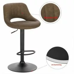 EUGAD Barhocker, 4er-Set Tresenhocker aus Kunstleder Gestell aus Stahl Dunkelbraun Anthrazit, Grau -Eugad Möbel Einkaufen fc4b40f0 b124 54ba ba1f ef4d987ca209