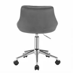 EUGAD Schreibtischstuhl (1 Stück), Bürohocker Rollhocker mit Rollen, Samt, höhenverstellbar, Rosa Dunkellgrau, Hellgrau -Eugad Möbel Einkaufen fc99acde 4c2b 5807 9b71 060646e5616e