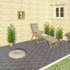 EUGAD WPC-Fliesen, 22 Stück WPC Terrassenfliesen Klickfliesen 30x30cm Coffee Anthrazit, Dunkelgrau, Hellgrau -Eugad Möbel Einkaufen fd5d14f9 0917 53ed adfa 6632e559d25b