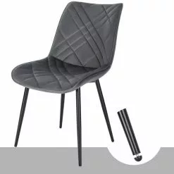 EUGAD Esszimmerstuhl (2 Stück), Küchenstuhl, Polsterstuhl Stuhl,Wohnzimmerstuhl ohne Armlehne, Metallbeine, Samt, Hellgrau Dunkelgrau, Schwarz -Eugad Möbel Einkaufen ff10d743 b11c 4f24 b0ea cb6c7ae2cb26